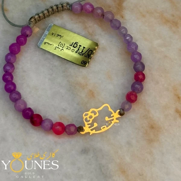 دستبند هلو کیتی طلا لیزری